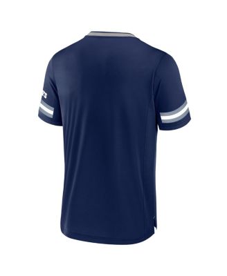 Men's Navy Dallas Cowboys Stripe Stacking V-Neck T-Shirt