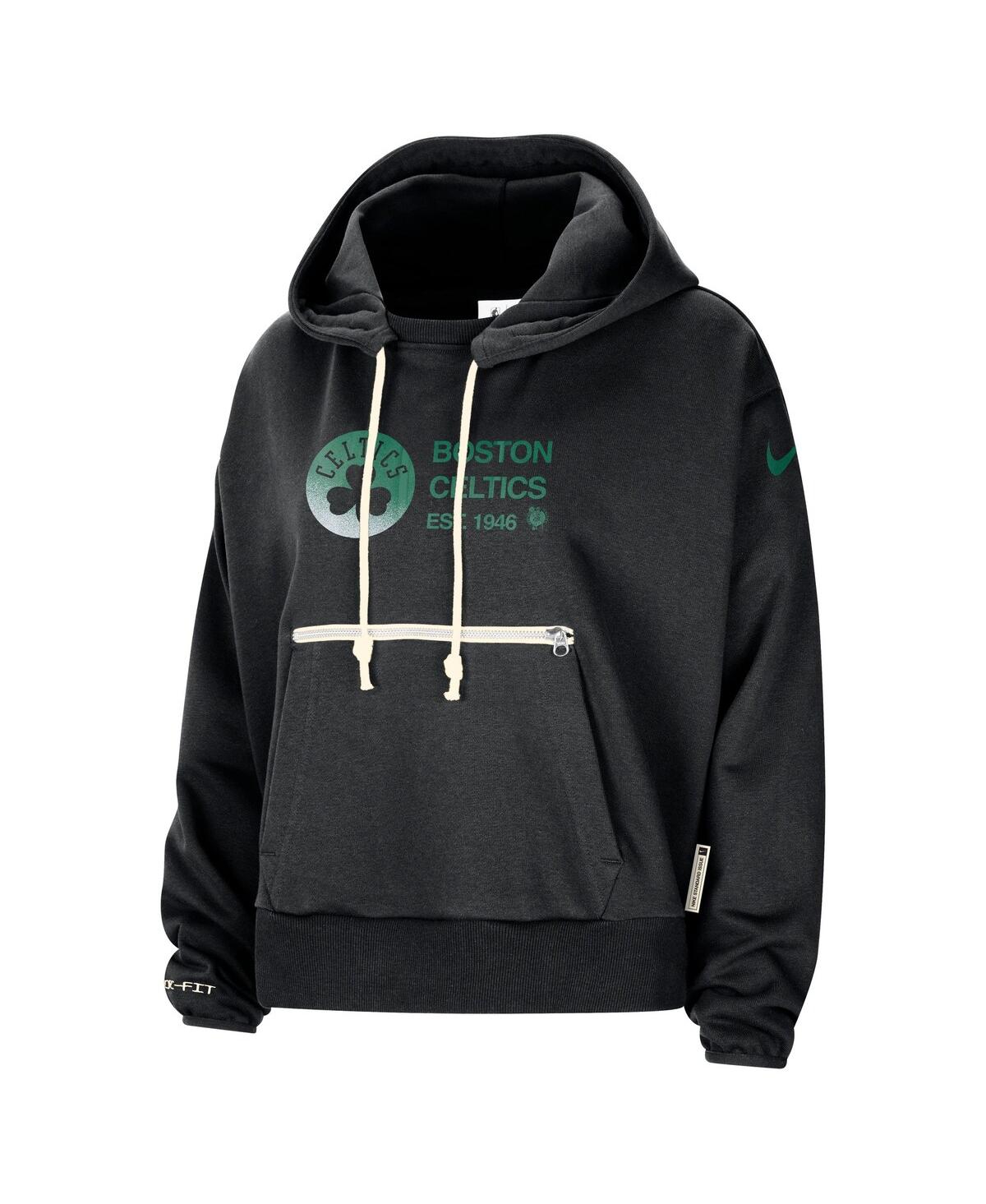 Nike Women's Black Boston Celtics Courtside Standard Issue Performance Pullover Hoodie In Black