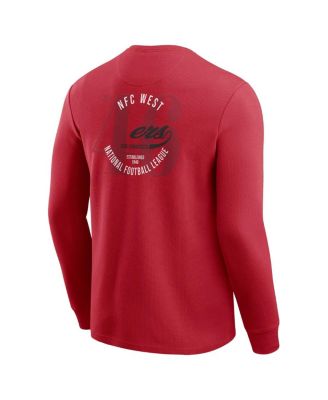 Men's Scarlet San Francisco 49ers Washed Waffle-Knit Long Sleeve T-Shirt