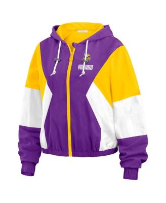 Women's Purple Minnesota Vikings Color Block Full-Zip Windbreaker Jacket