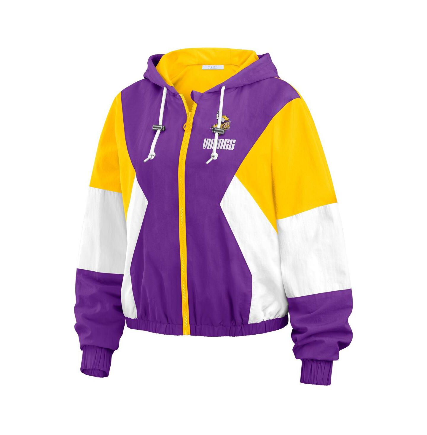 Женская куртка WEAR by Erin Andrews Purple Minnesota Vikings Color Block Full-Zip Windbreaker — фото 3