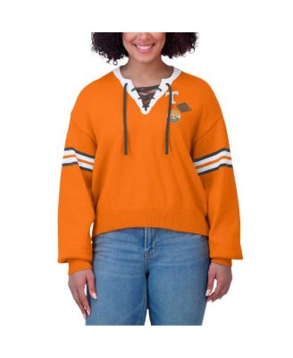 Women's Tennessee Orange Tennessee Volunteers Lace-Up Pullover Sweater