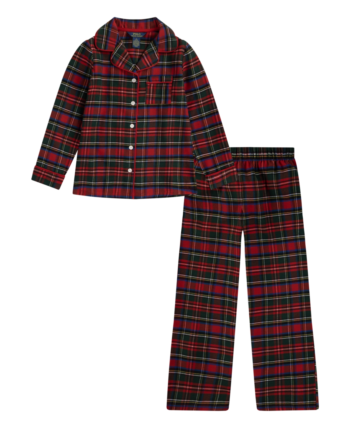 Polo Ralph Lauren Big Woven Long Sleeve and Pant Pajamas, 2-Piece Set