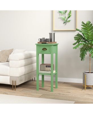 2-Tier Side Table with Drawer Shelf, End Table,