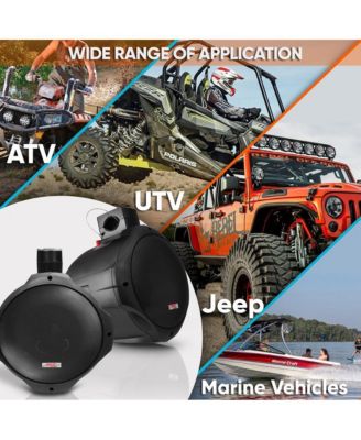8" Marine Wakeboard Tower Speakers - 300W Waterproof, Dual Bullet Style, Black (PLMRB85)