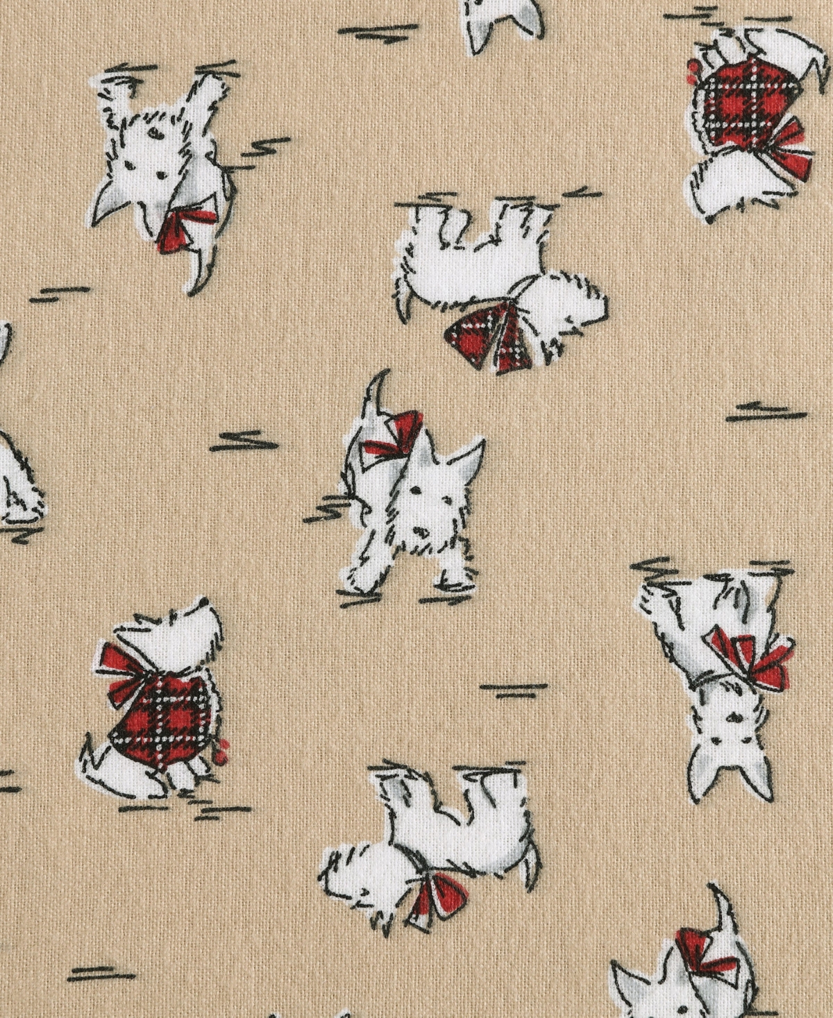 Laura Ashley Flannel 4 -pc. Sheet Set, Queen In Camel Holiday Scottie