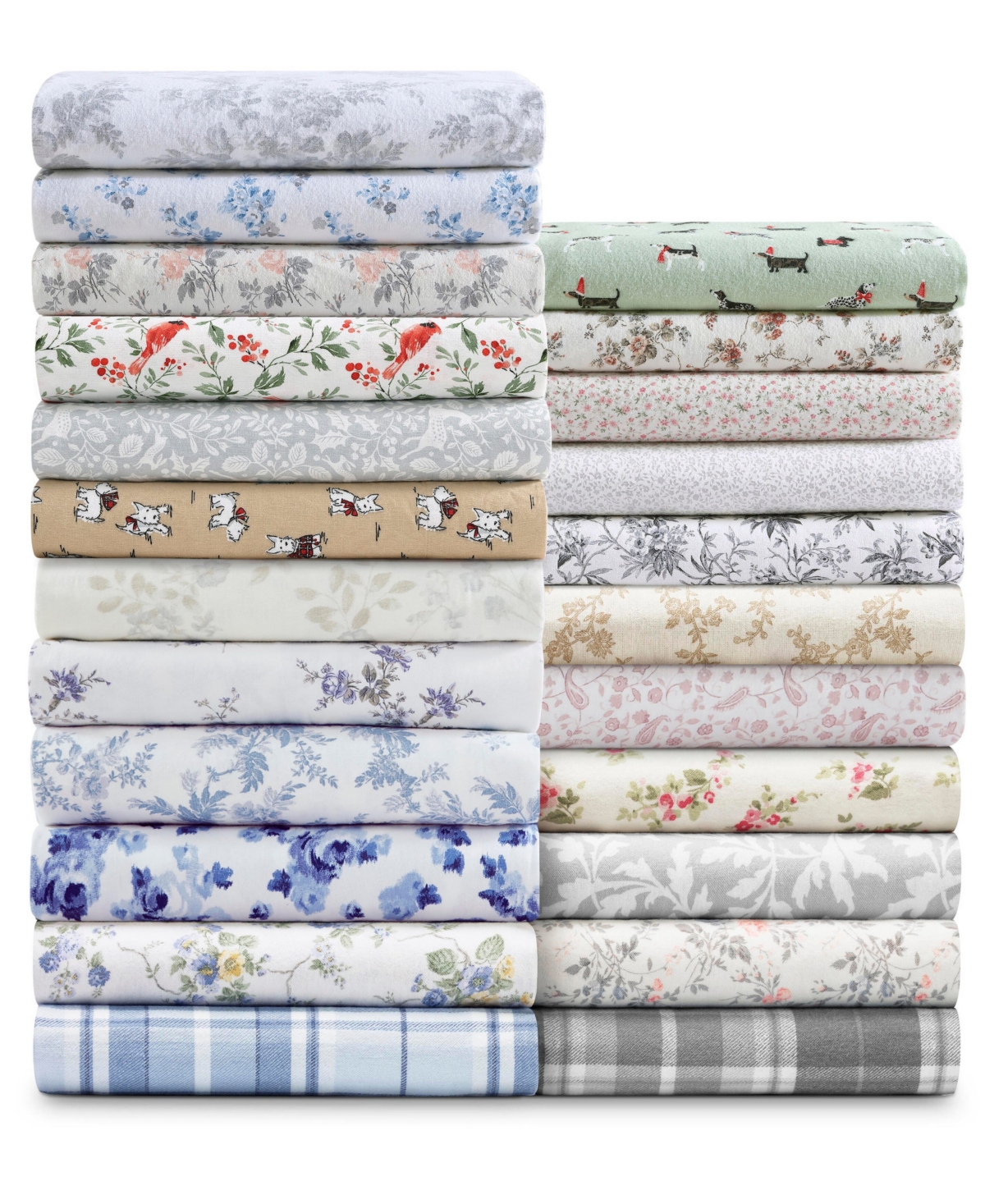 Laura Ashley Deer Dance Cotton Flannel Sheet Set In Deer Dance