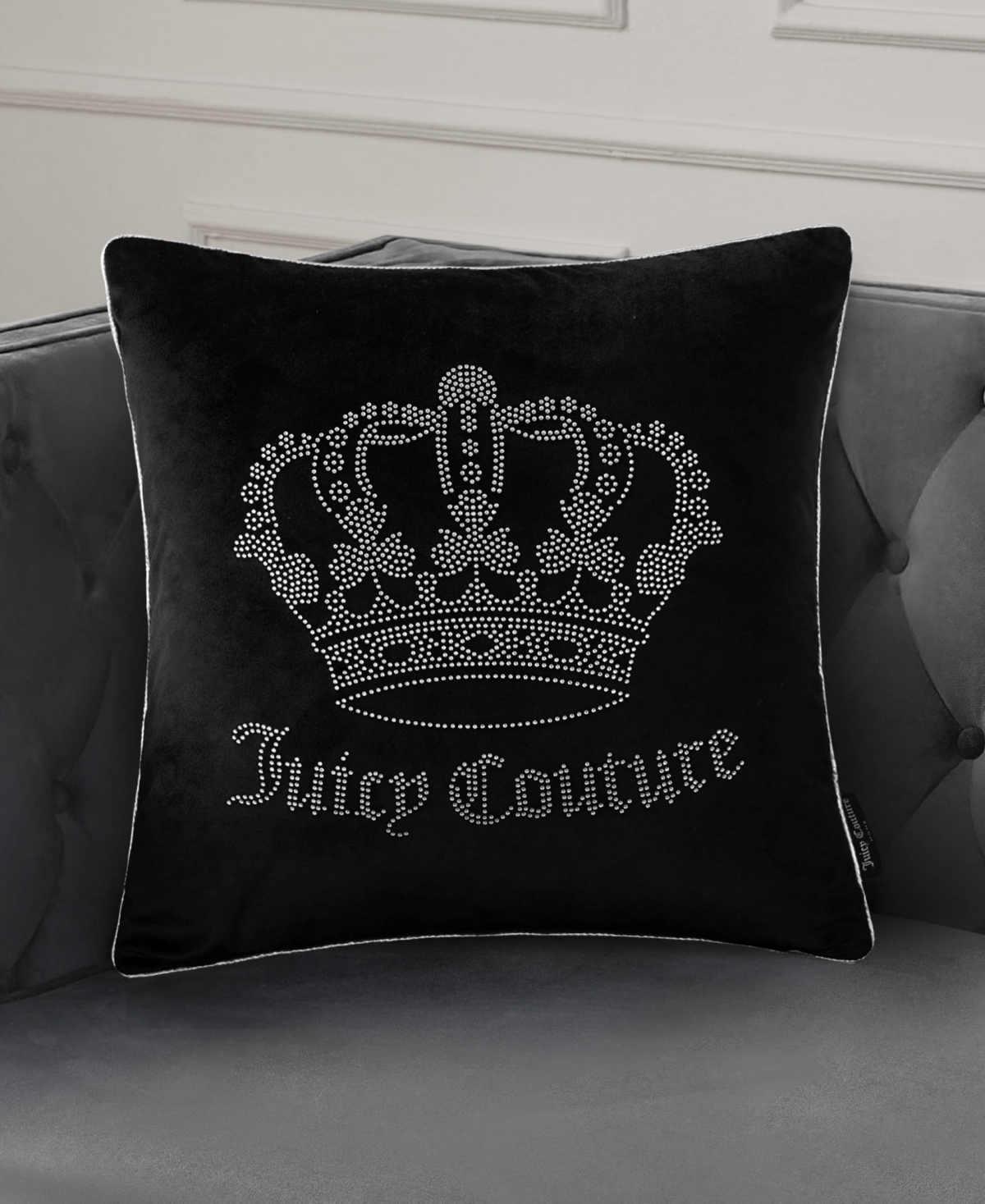 Juicy Couture Velvet Novelty Decorative Pillow, 20" x