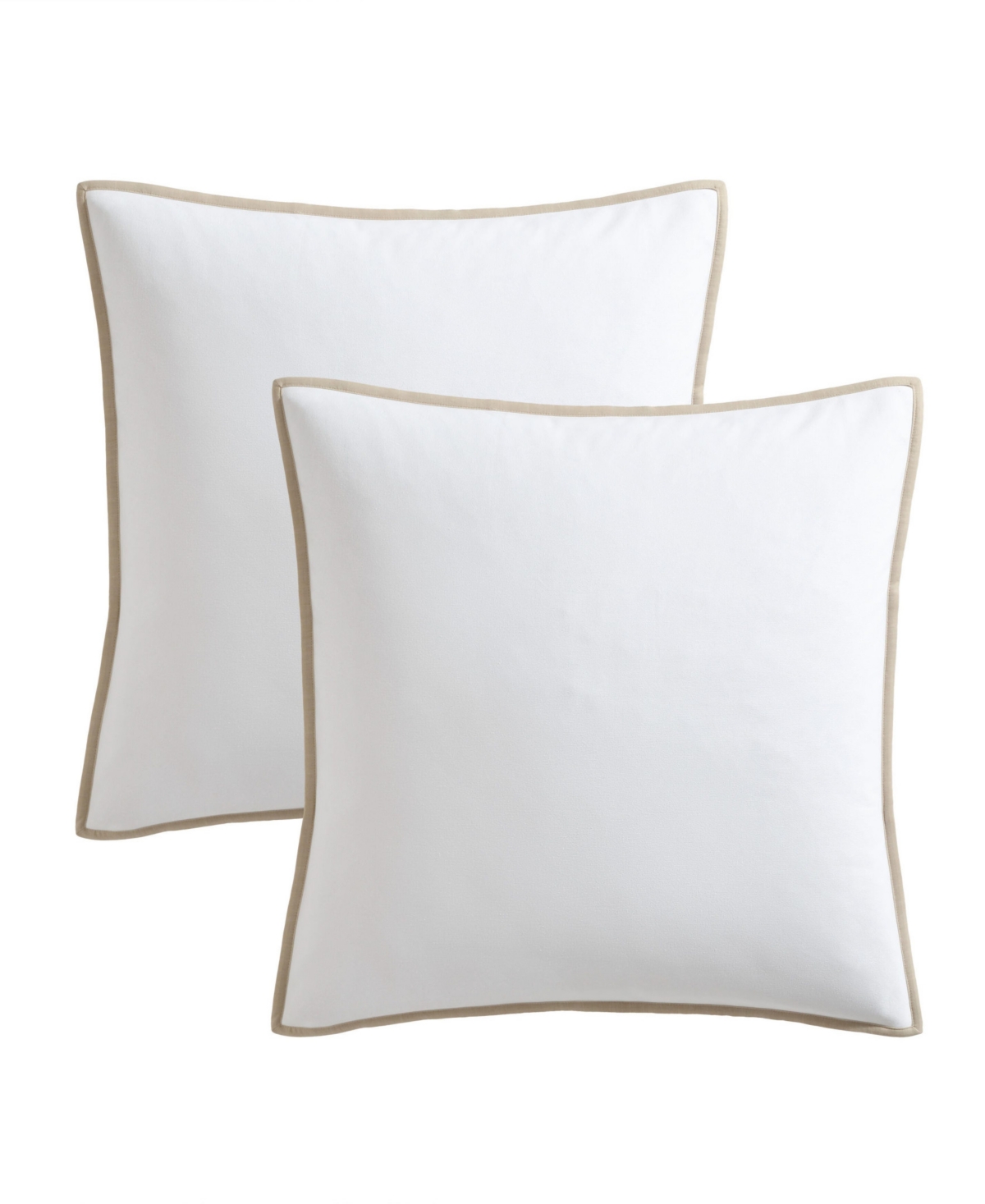 Basic Canvas Sham Pair, European - White/Beige
