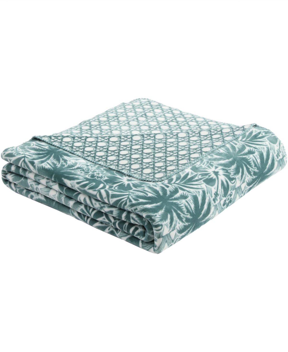 Tommy Bahama Home Closeout!  Lanikai Fronds Flannel Blanket, Full/queen In Green
