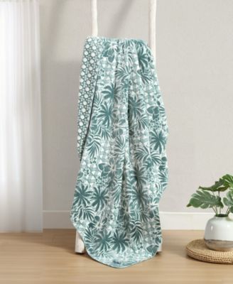 CLOSEOUT! Home Lanikai Fronds Flannel Blanket, King