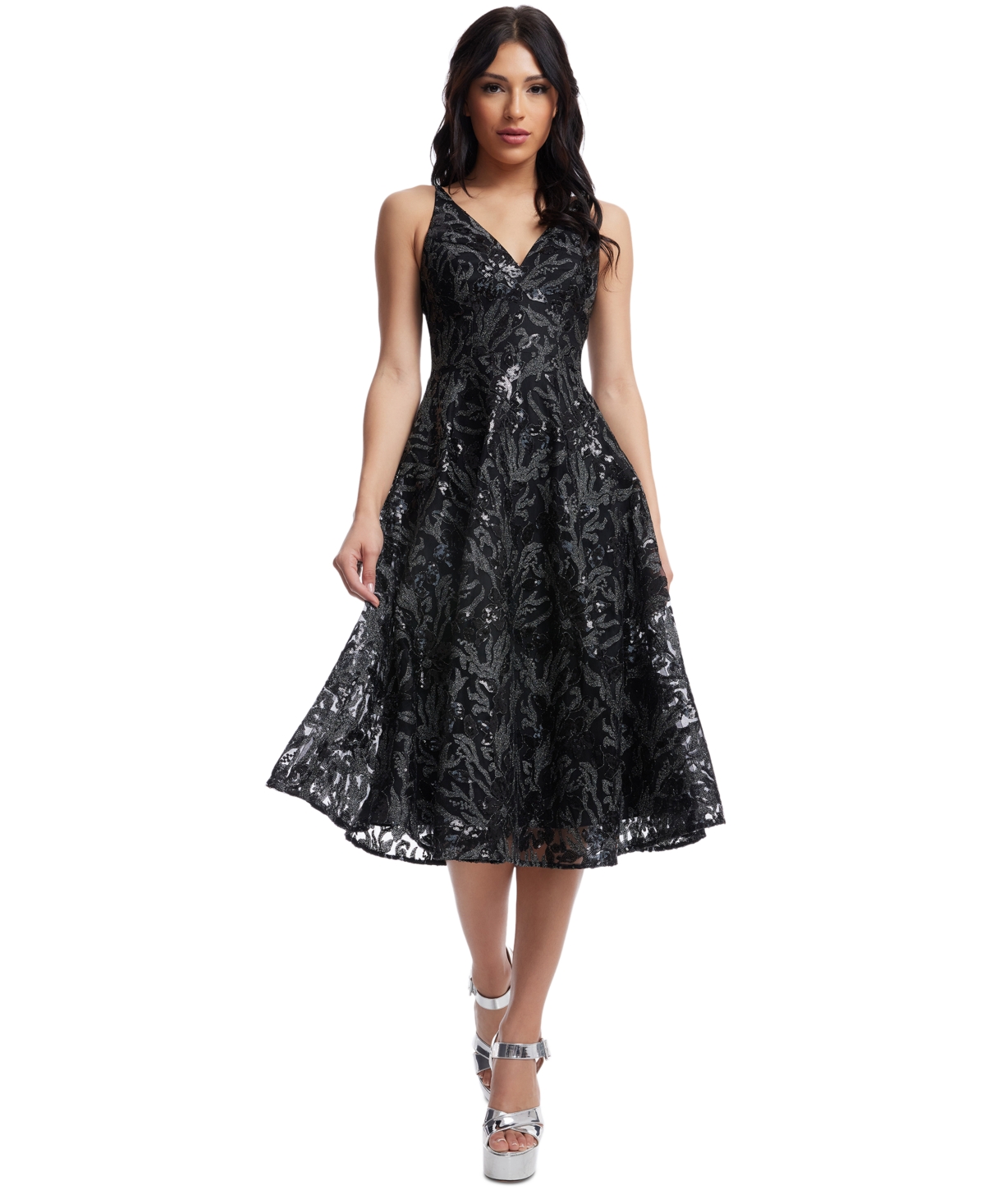 Shop Dress The Population Women's Elisa Embellished Dress In Black Multi