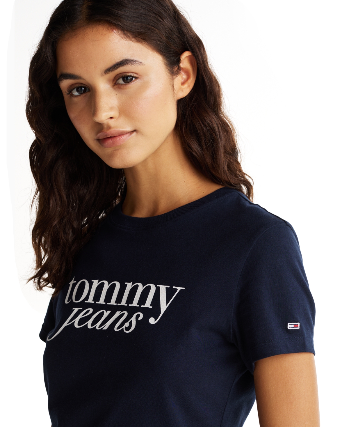 TOMMY JEANS WOMEN'S SLIM ESSENTIAL SCRIPT LOGO T-SHIRT 