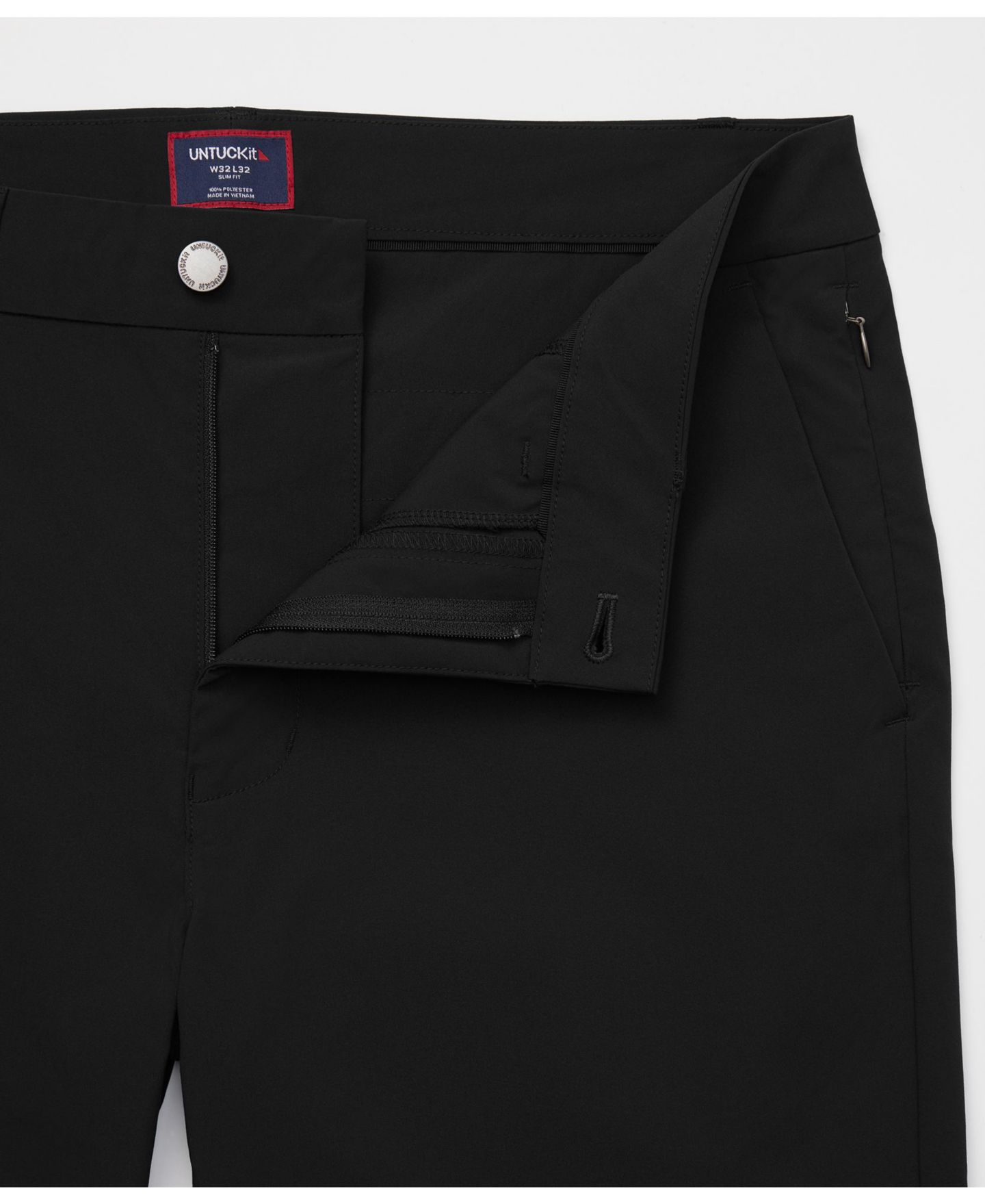 Мужские брюки UNTUCKit Slim Fit Traveler Tech Pant, цвет: Чёрный — фото 2