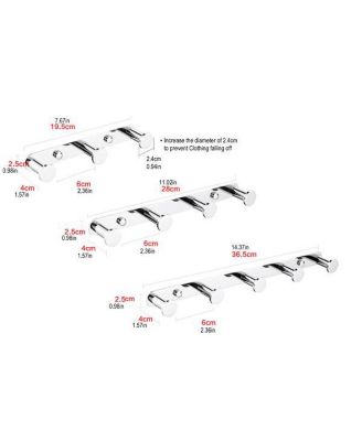 Heavy-Duty 304 Stainless Steel Towel Rack – 4 Hooks for Bathroom Accessories, Robes, and Coats