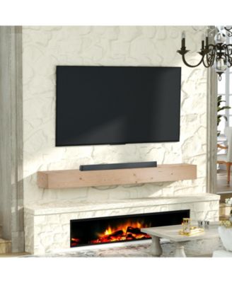 Solid Pine Wood Cap-Shelf Mantel in Natural Wood