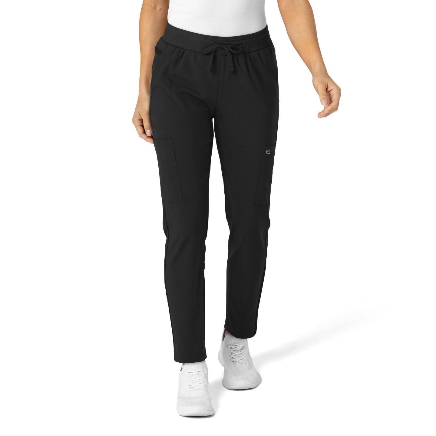 Женские брюки Wink W123 Flex-n-Reach Track Scrub Pant Regular, цвет: Чёрный — фото 1