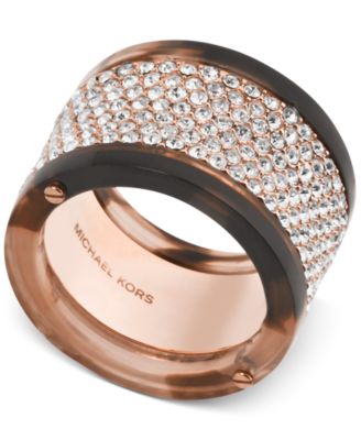 michael kors pave rose gold ring