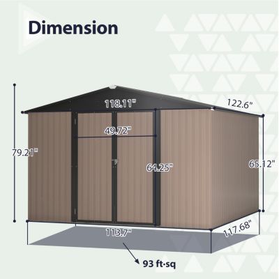 Streamdale 10' Metal Storage Shed with Lockable Doors