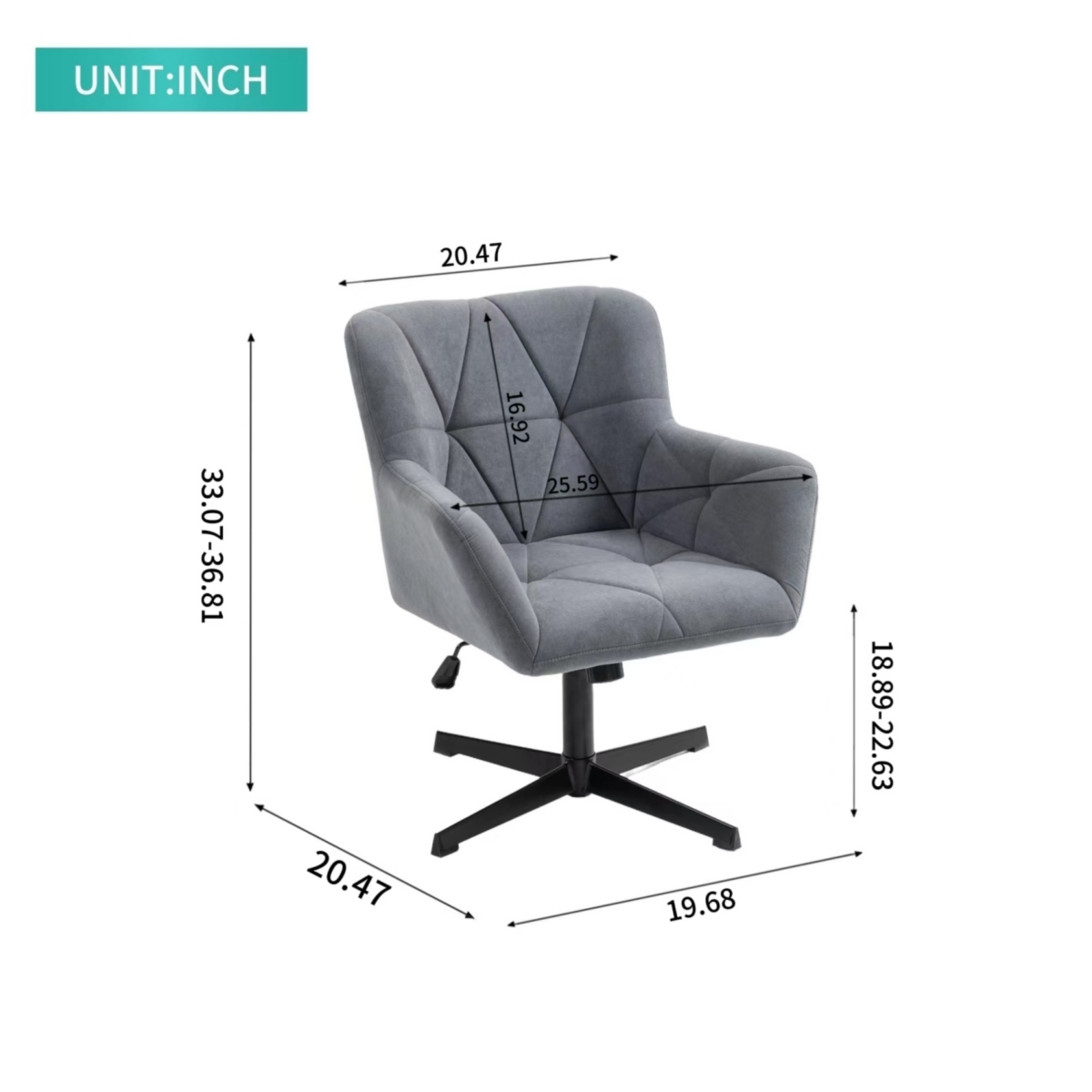 Streamdale Furniture Modern Velvet Desk Chair Swirl Office Chair No Wheels Comfy Computer Task Chair Metal Legs Upholstered Accent Arm Chair for Livin