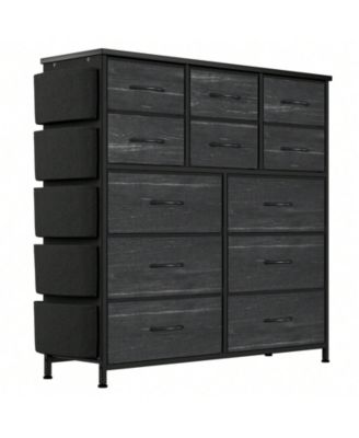 Dresser For Bedroom With 12 Drawer, Dressers & Chests Of Drawers For Hallway, Entryway, Storage Organizer Unit With Fabric, Sturdy Metal Frame, Wood Tabletop