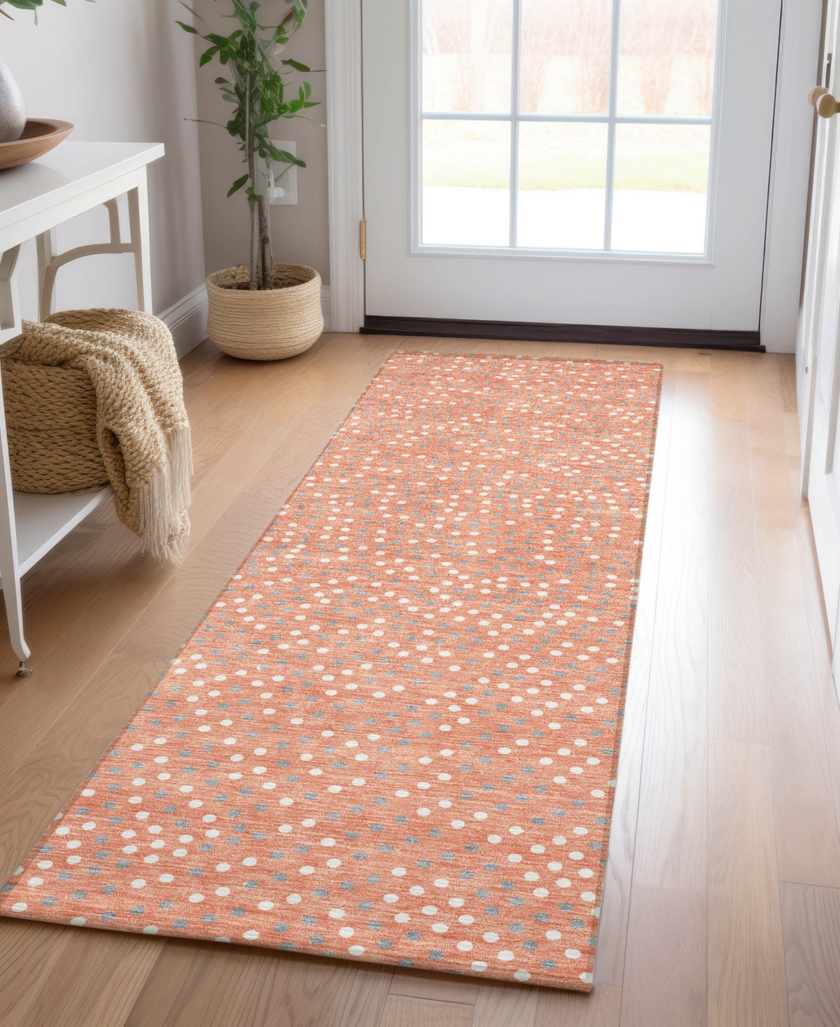 Addison Chantille Machine Washable Acn1021 2'3''x7'6'' Runner Area Rug In Salmon
