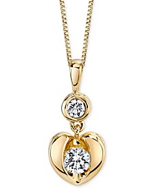 Sirena Energy Diamond Heart Pendant Necklace in 14k White or Yellow Gold (1/4 ct. t.w.)