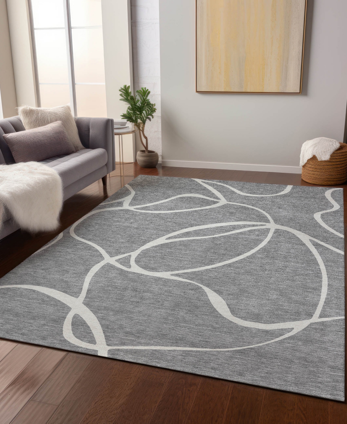 Addison Chantille Machine Washable Acn999 9'x12' Area Rug In Gray