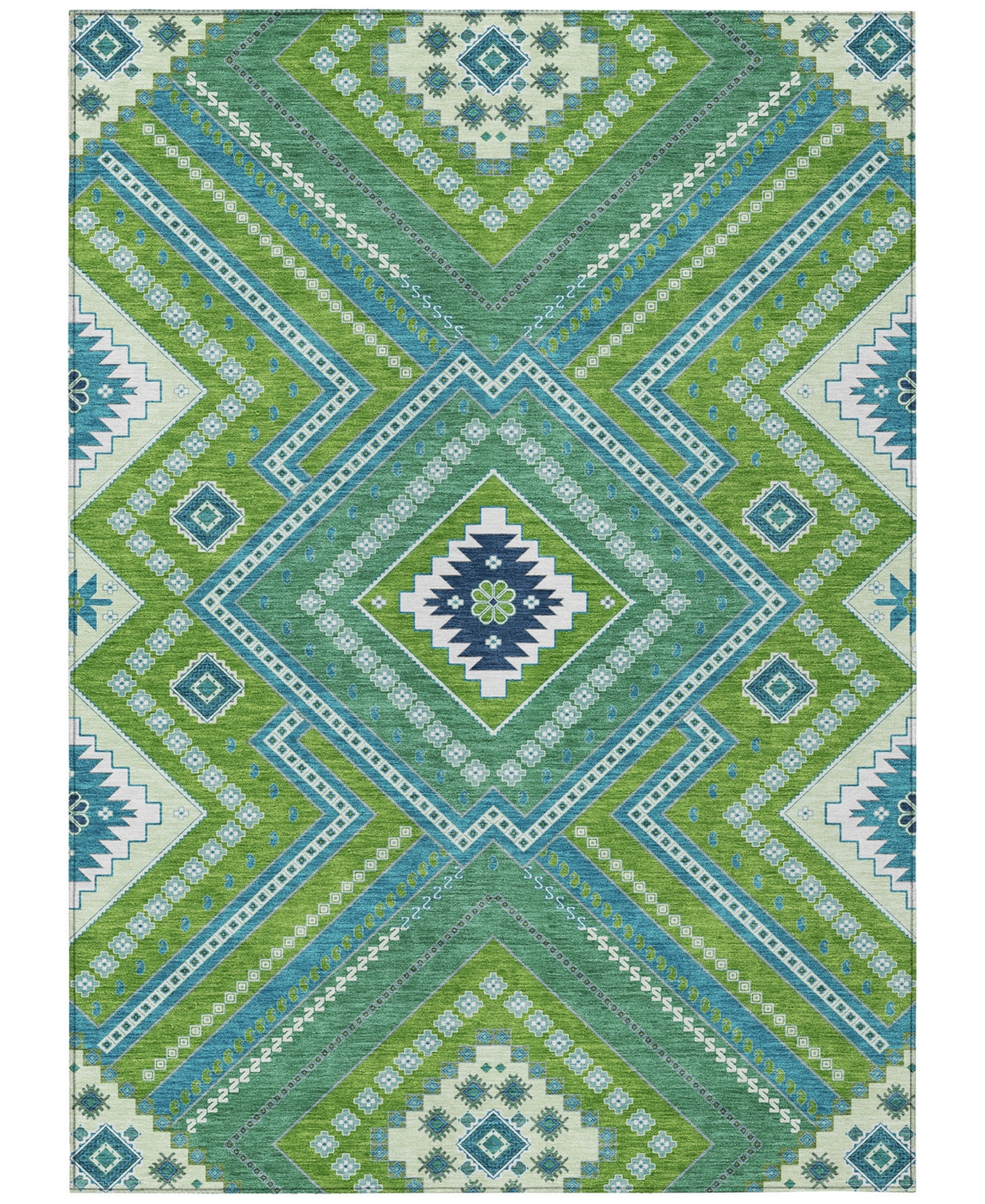 Addison Chantille Machine Washable Acn1010 5'x7'6" Area Rug In Lime