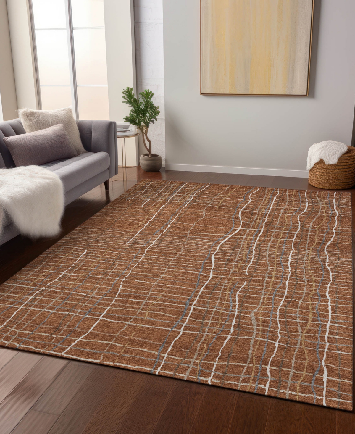 Addison Chantille Machine Washable Acn998 3'x5' Area Rug In Paprika