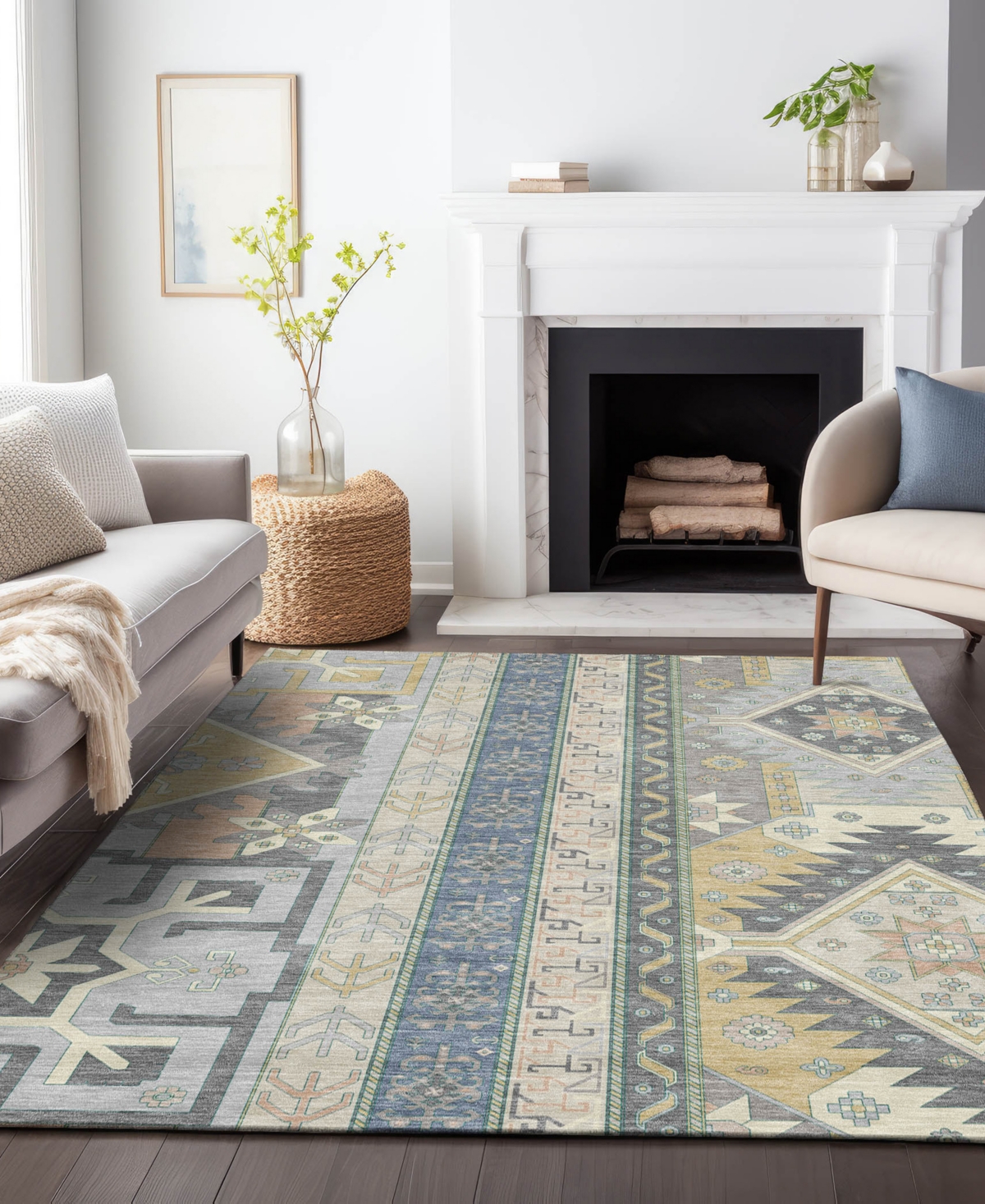 Addison Chantille Machine Washable Acn1015 3'x5' Area Rug In Silver