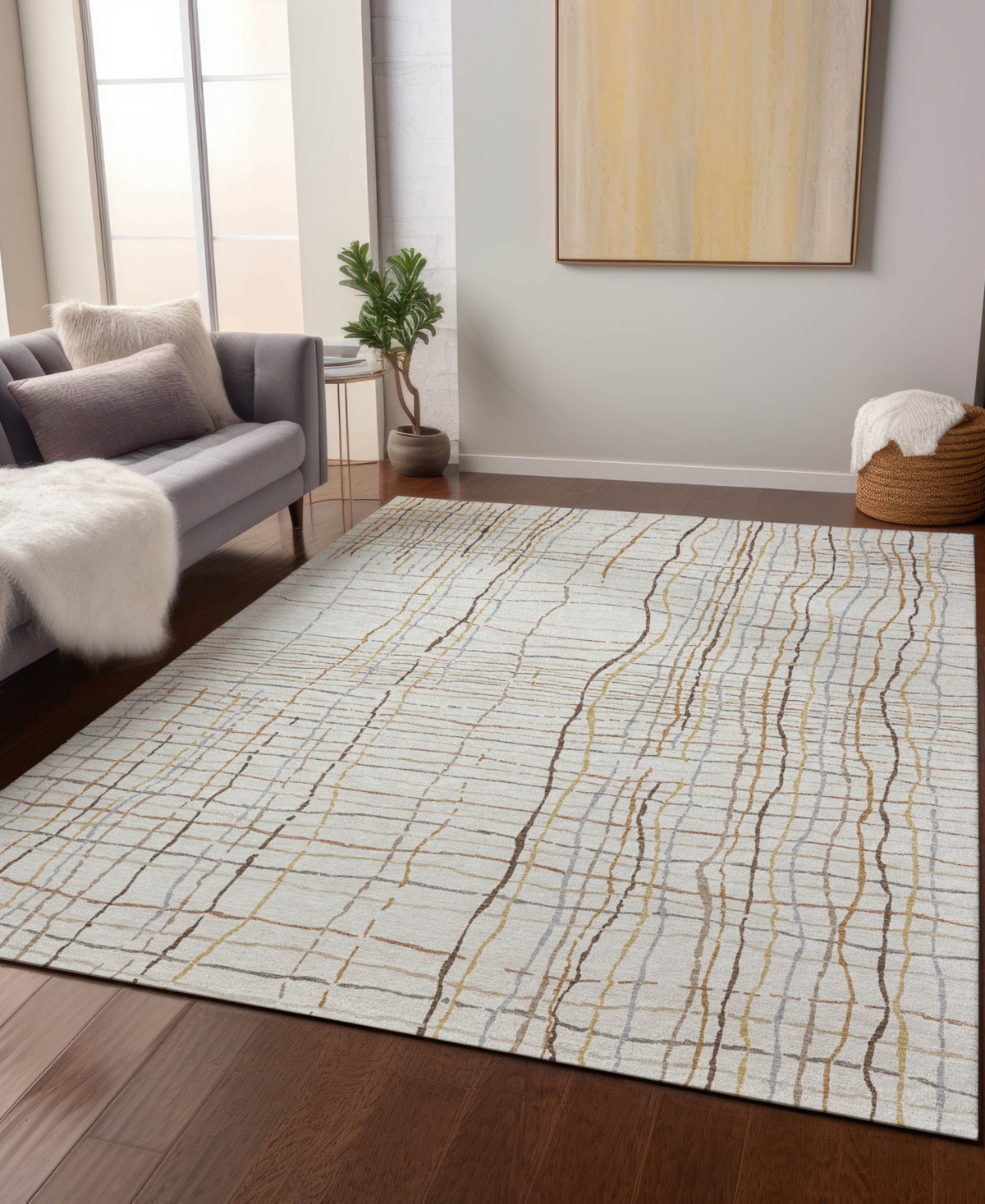 Addison Chantille Machine Washable Acn998 2'6"x3'10" Area Rug In Ivory