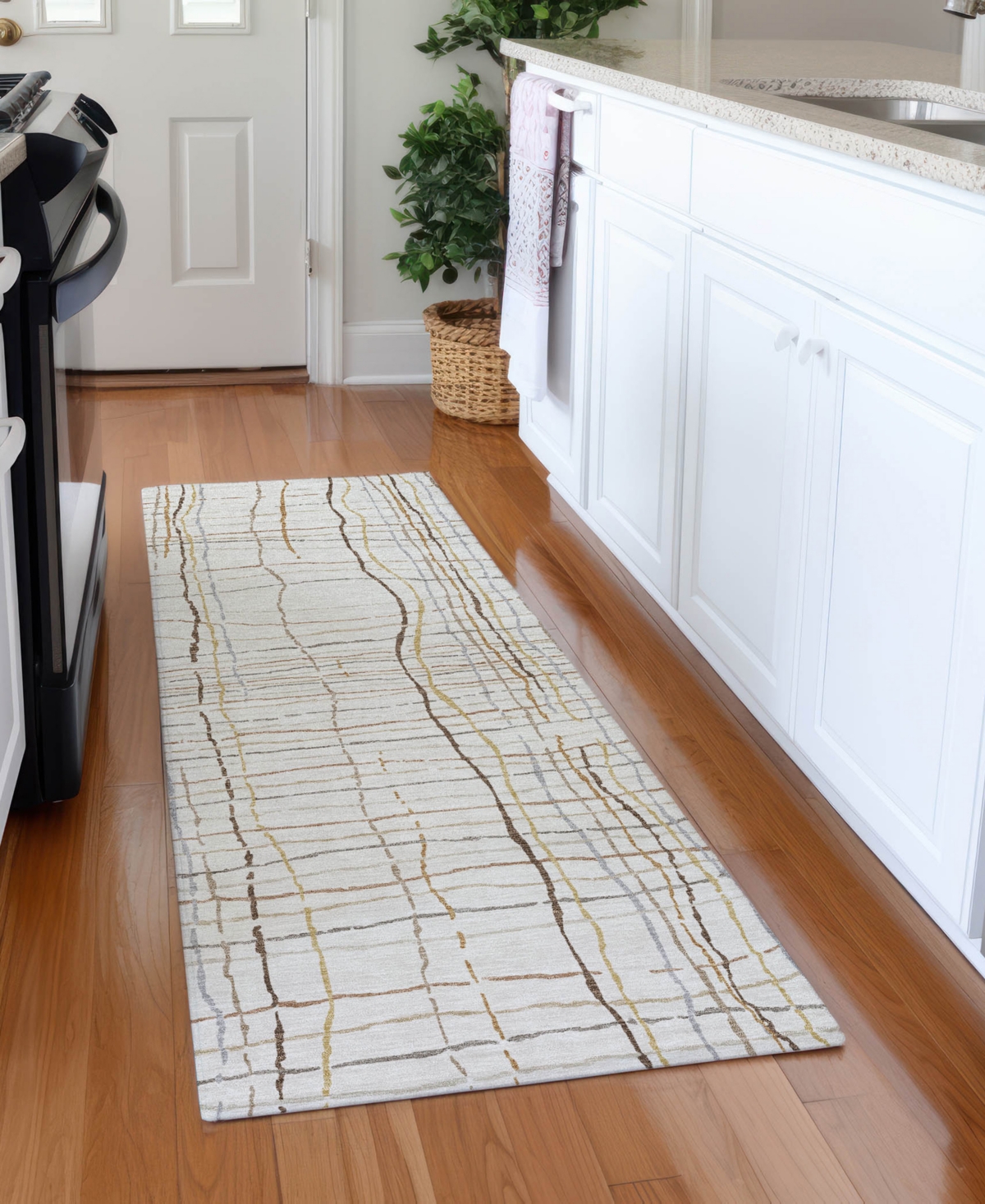 Addison Chantille Machine Washable Acn998 2'3"x7'6" Runner Area Rug In Ivory