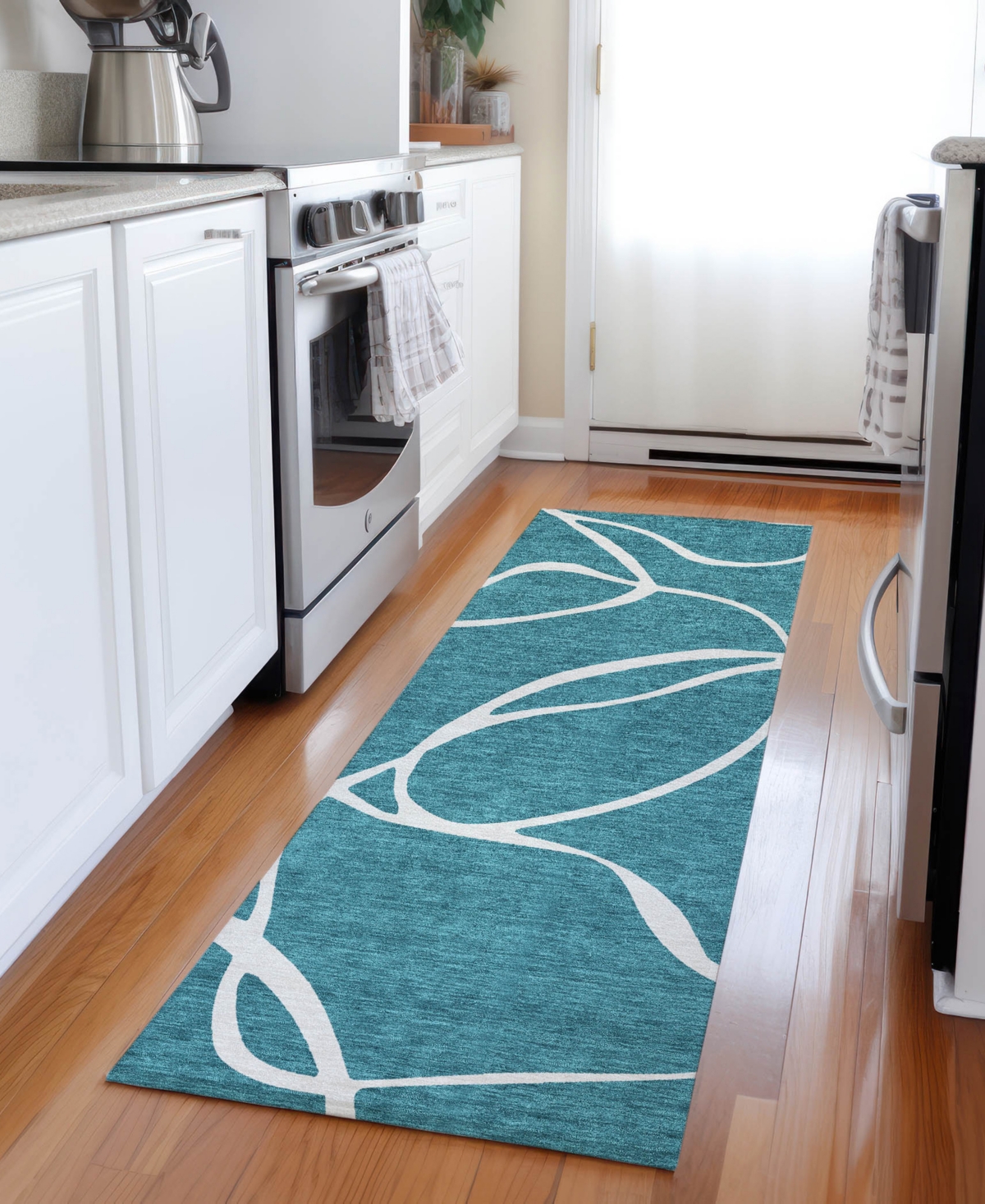 Addison Chantille Machine Washable Acn999 2'3"x7'6" Runner Area Rug In Teal