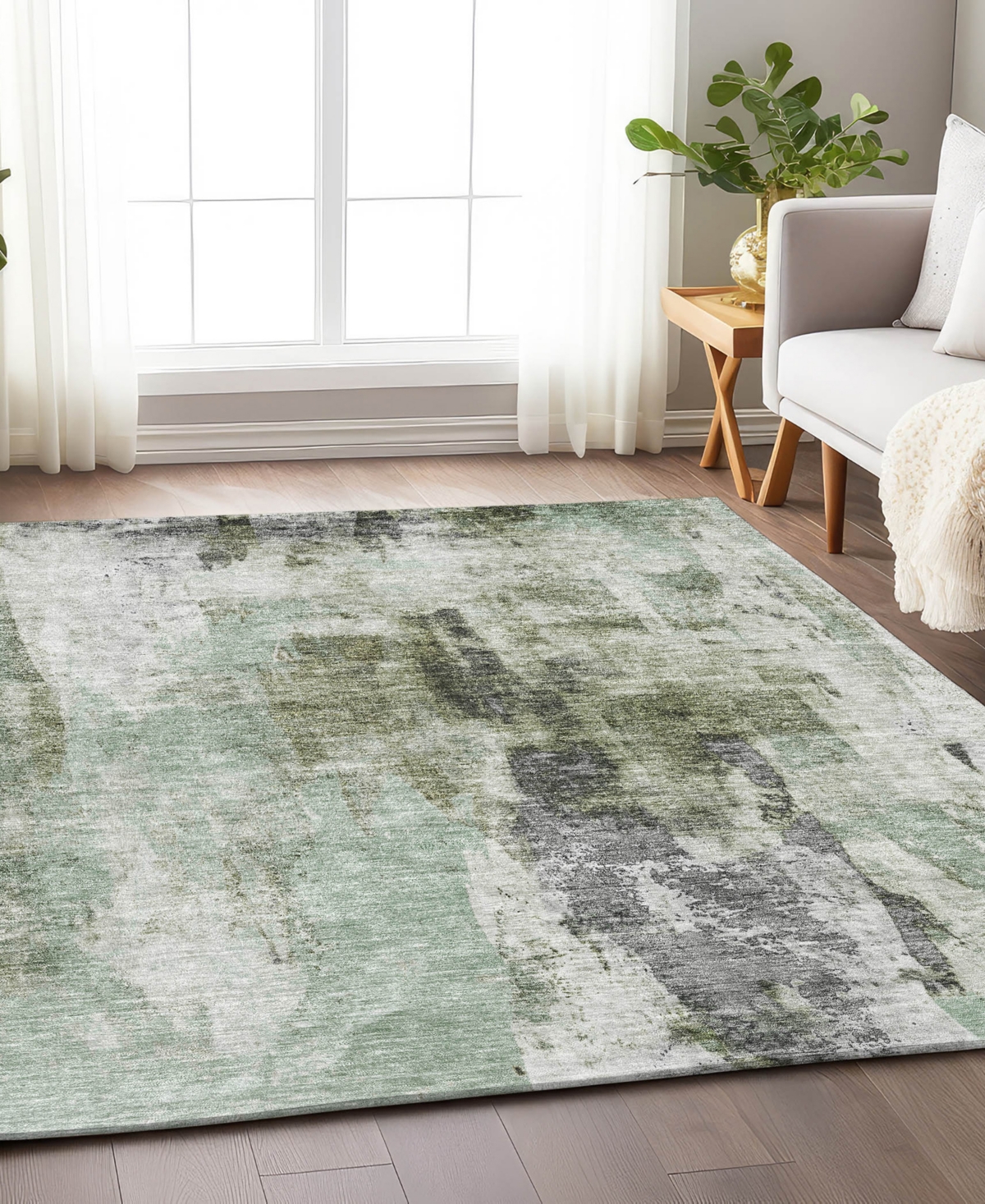 Addison Chantille Machine Washable Acn1076 9'x12' Area Rug In Mint