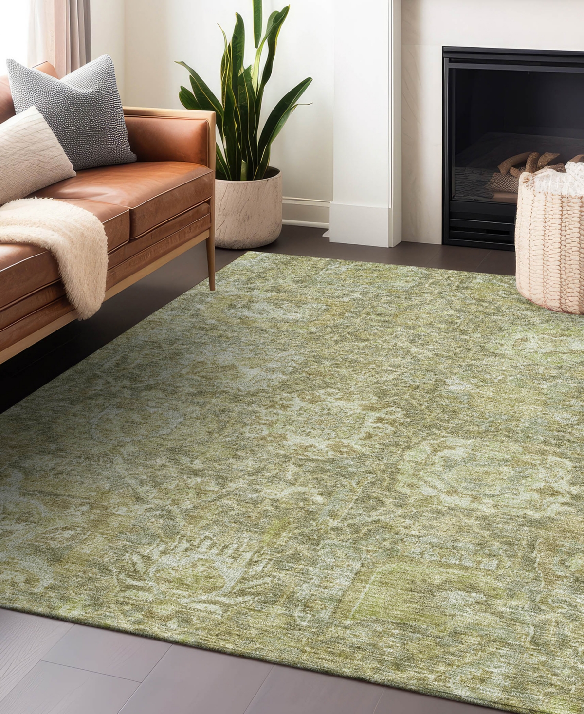 Addison Chantille Machine Washable Acn1101 8'x10' Area Rug In Sage