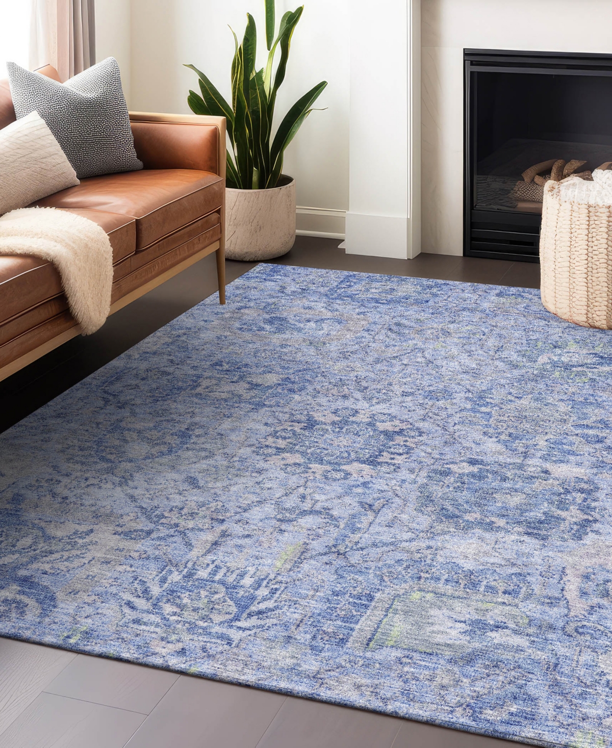 Addison Chantille Machine Washable Acn1102 5'x7'6" Area Rug In Mist