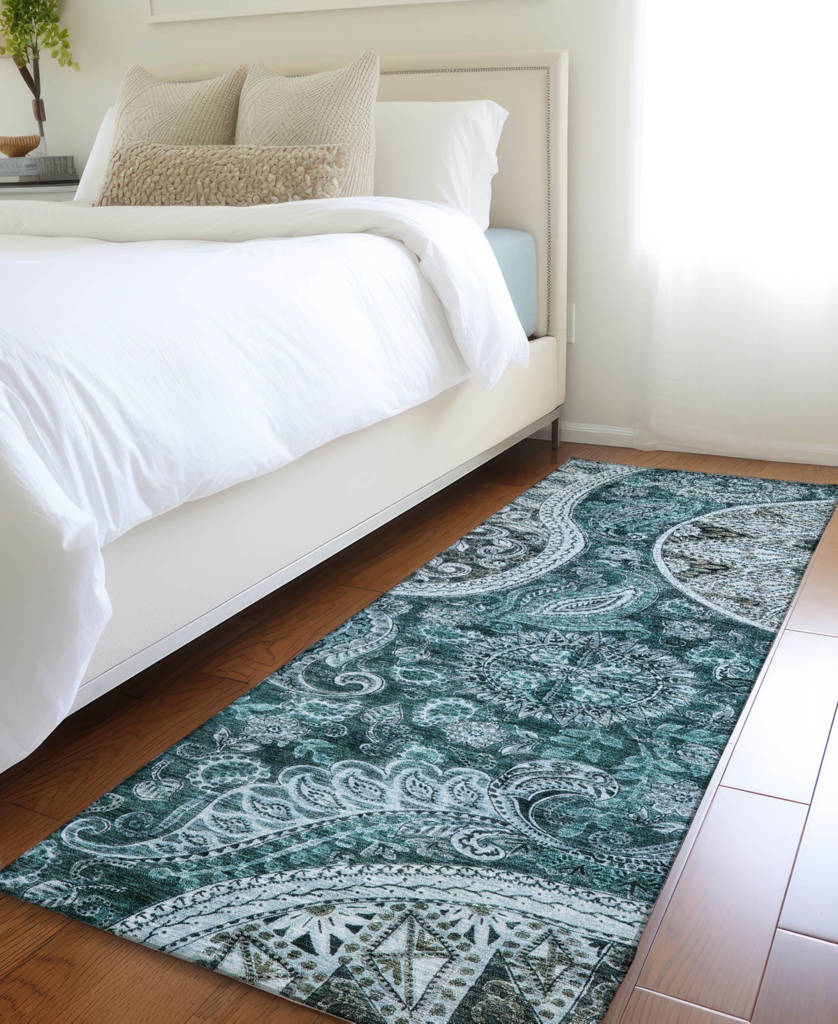 Addison Chantille Machine Washable Acn1078 2'3"x7'6" Runner Area Rug In Teal