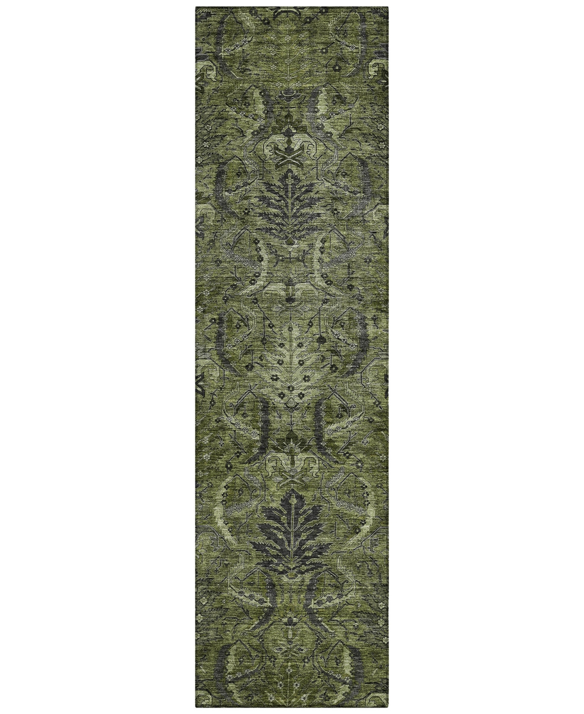 Addison Chantille Machine Washable Acn1082 2'3"x7'6" Runner Area Rug In Olive