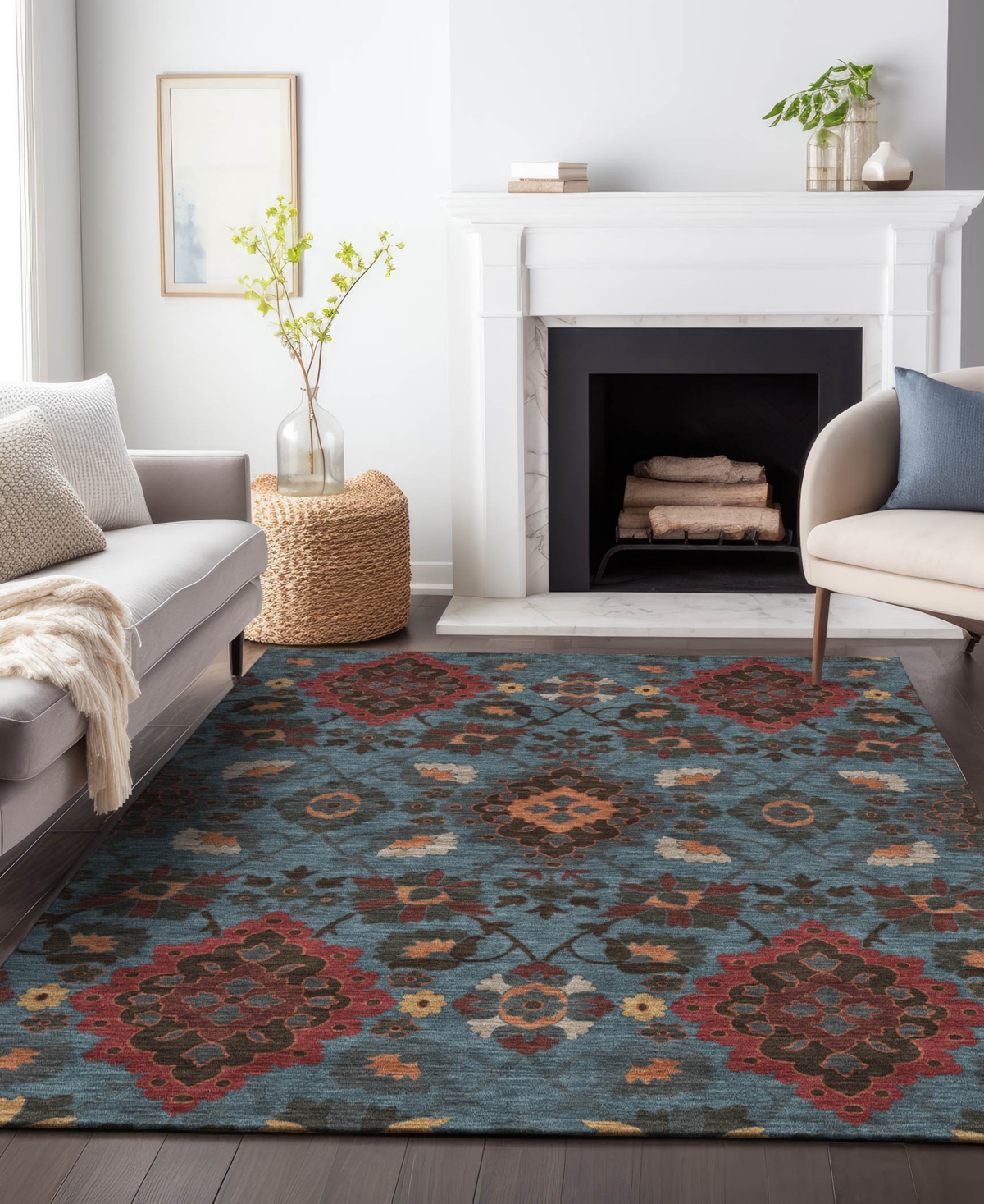 Shop Addison Chantille Machine Washable Acn1002 5'x7'6" Area Rug In Denim