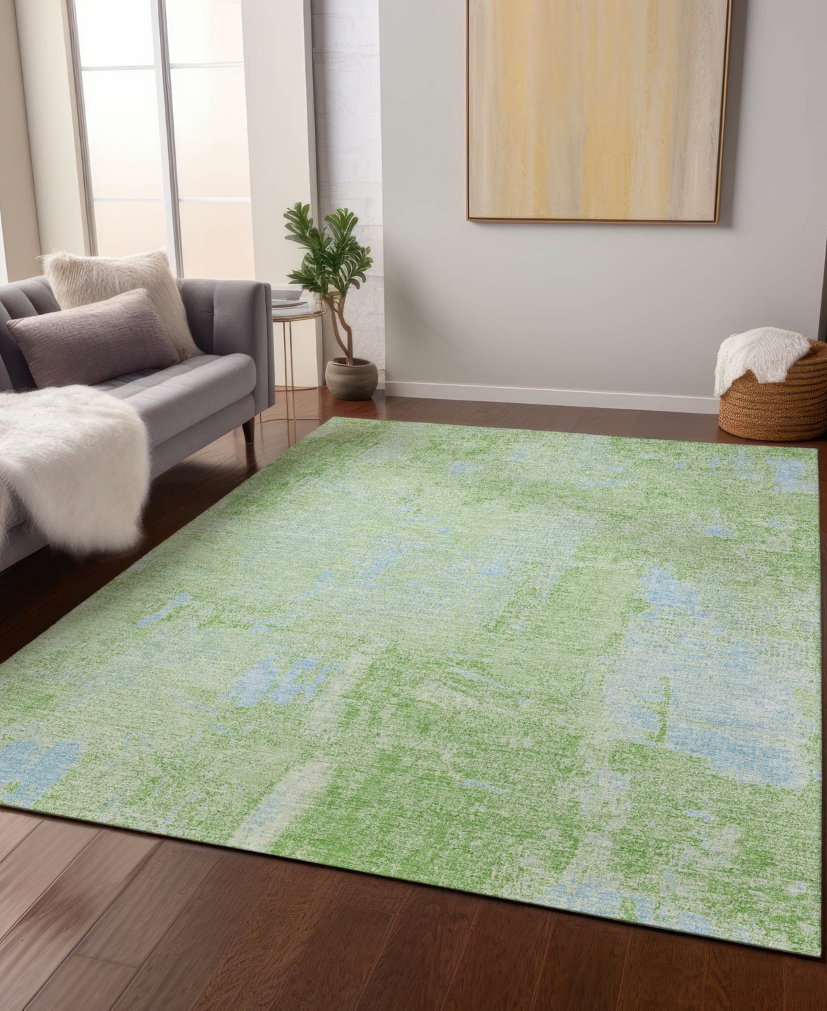 Addison Chantille Machine Washable Acn989 9'x12' Area Rug In Green