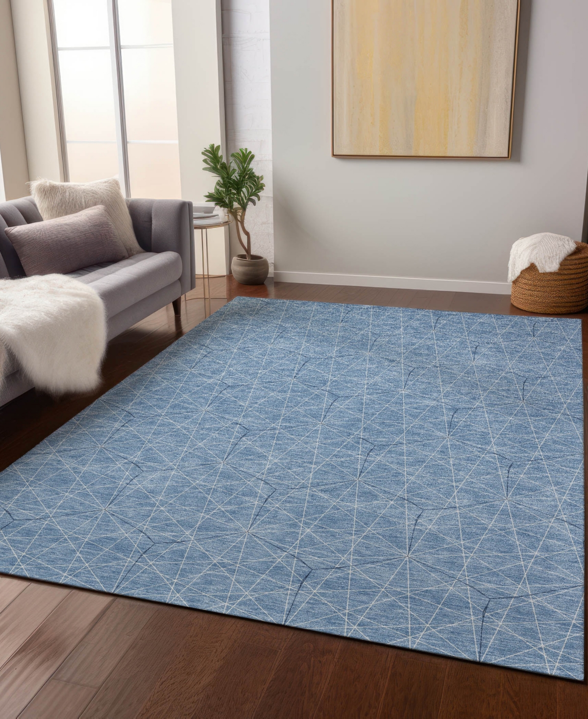 Shop Addison Chantille Machine Washable Acn987 2'6"x3'10" Area Rug In Denim