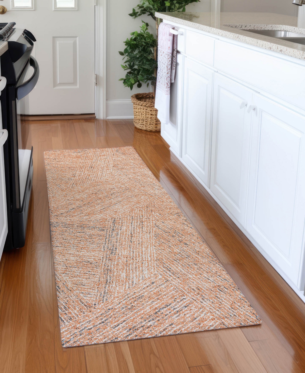 Addison Chantille Machine Washable Acn991 2'3"x7'6" Runner Area Rug In Peach