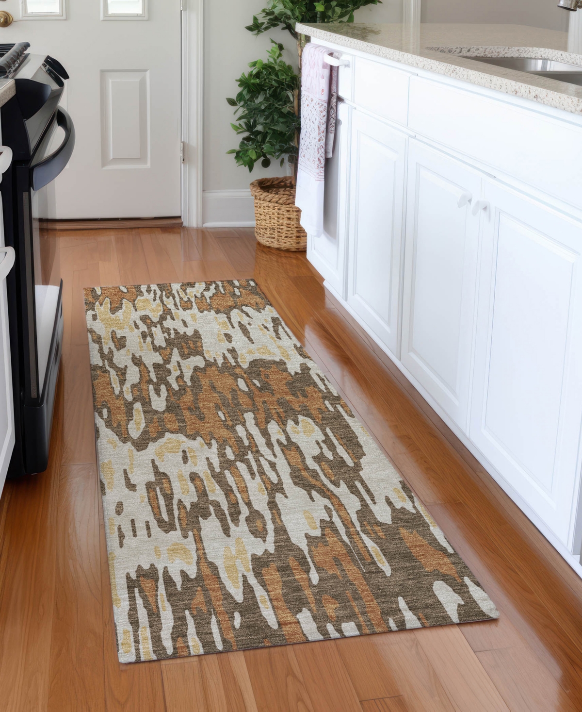 Addison Chantille Machine Washable Acn986 2'3"x7'6" Runner Area Rug In Copper