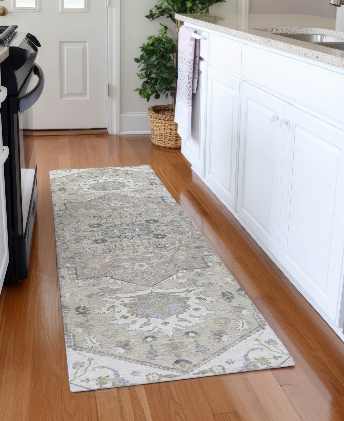 Addison Chantille Machine Washable Acn985 2'3"x7'6" Runner Area Rug In Ivory