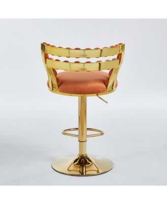 Golden Iron Tube Bar Chairs with Cushions