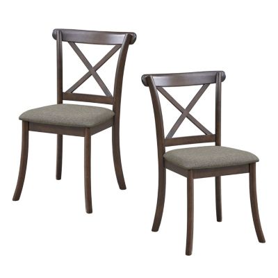 Streamdale Upholstered X-Back Dining Chairs (Set of 2)