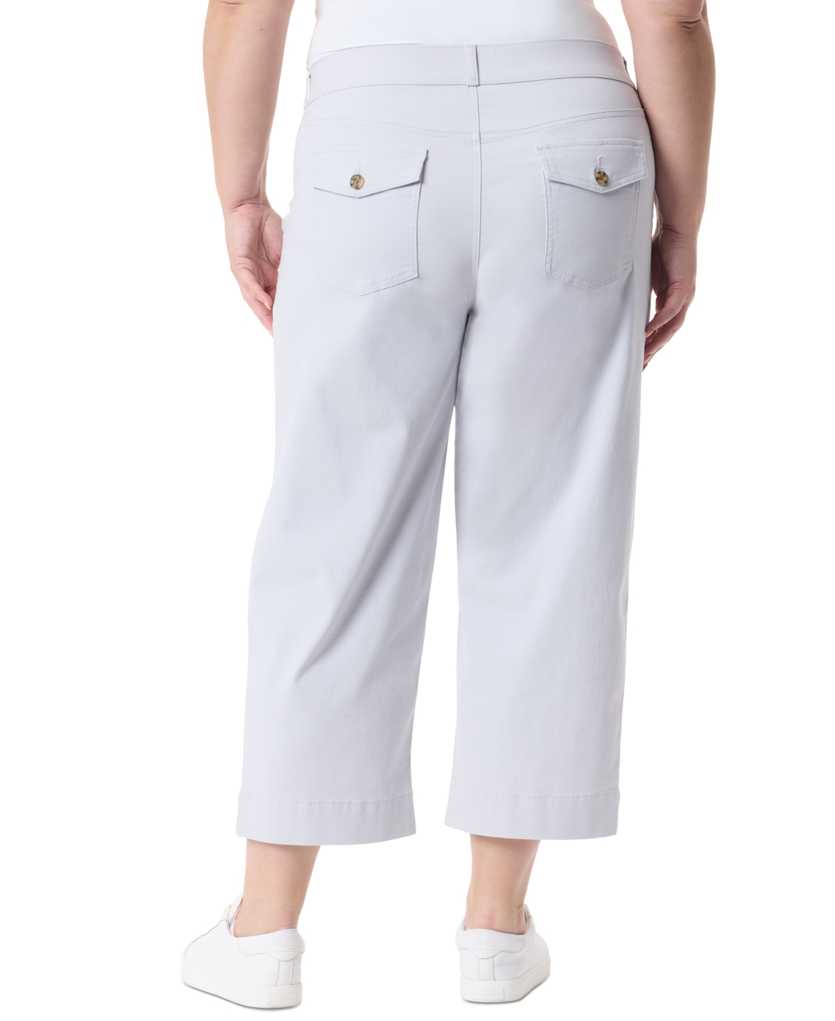 Gloria Vanderbilt Plus Size Shape Effect Wide-leg Cropped Pants In Warm Grey