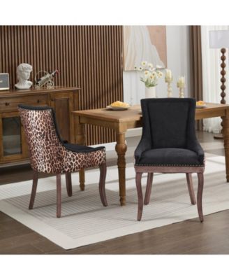 Leopard Print Dining Chairs (Set of 2)