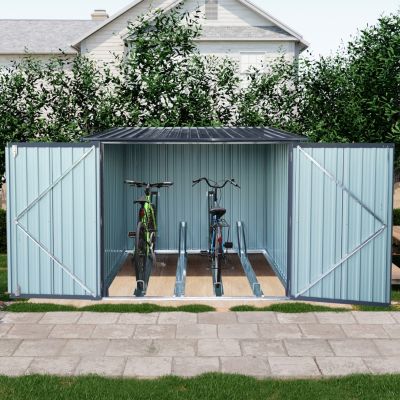 Outdoor Steel Bike Shed (Black